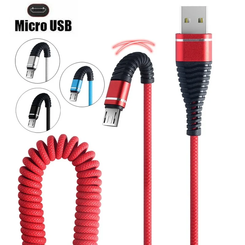iphone hdmi to tv Retractable Spring Data Cable Micro Retractable Cable Is Suitable for IPhone/type-c/micro Android Mobile Phone Charging Cable android phone charger cord