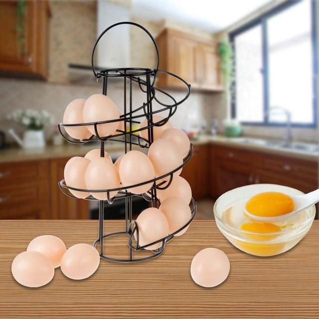 Armelle Metal Egg Cup Spiral Kitchen Breakfast Hard Boiled Spring Holder Egg Cup, Men's, Size: 4*4cm