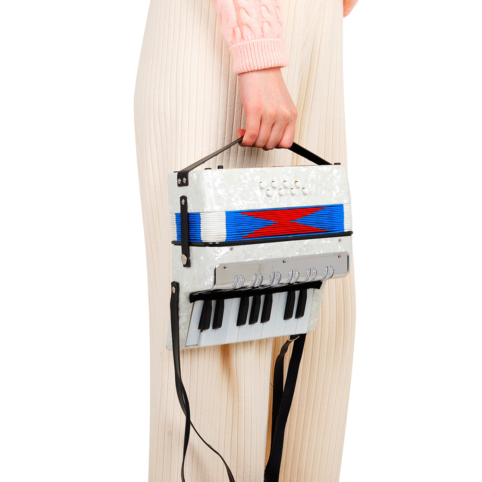 Professional Small 17-Key 8 Accordion Kids Toys for Beginners Students