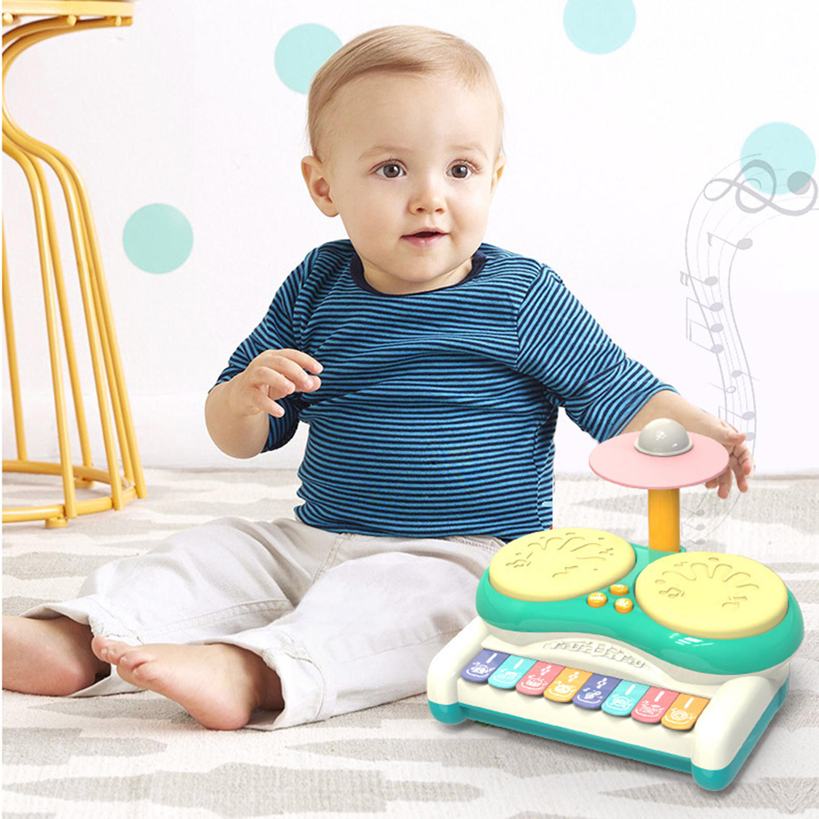 Multi-Colored Kids Drum Toy Percussion Training Toy Multi-Function Educational Hand Drum Toy Musical Toy for Kids Child Toddlers