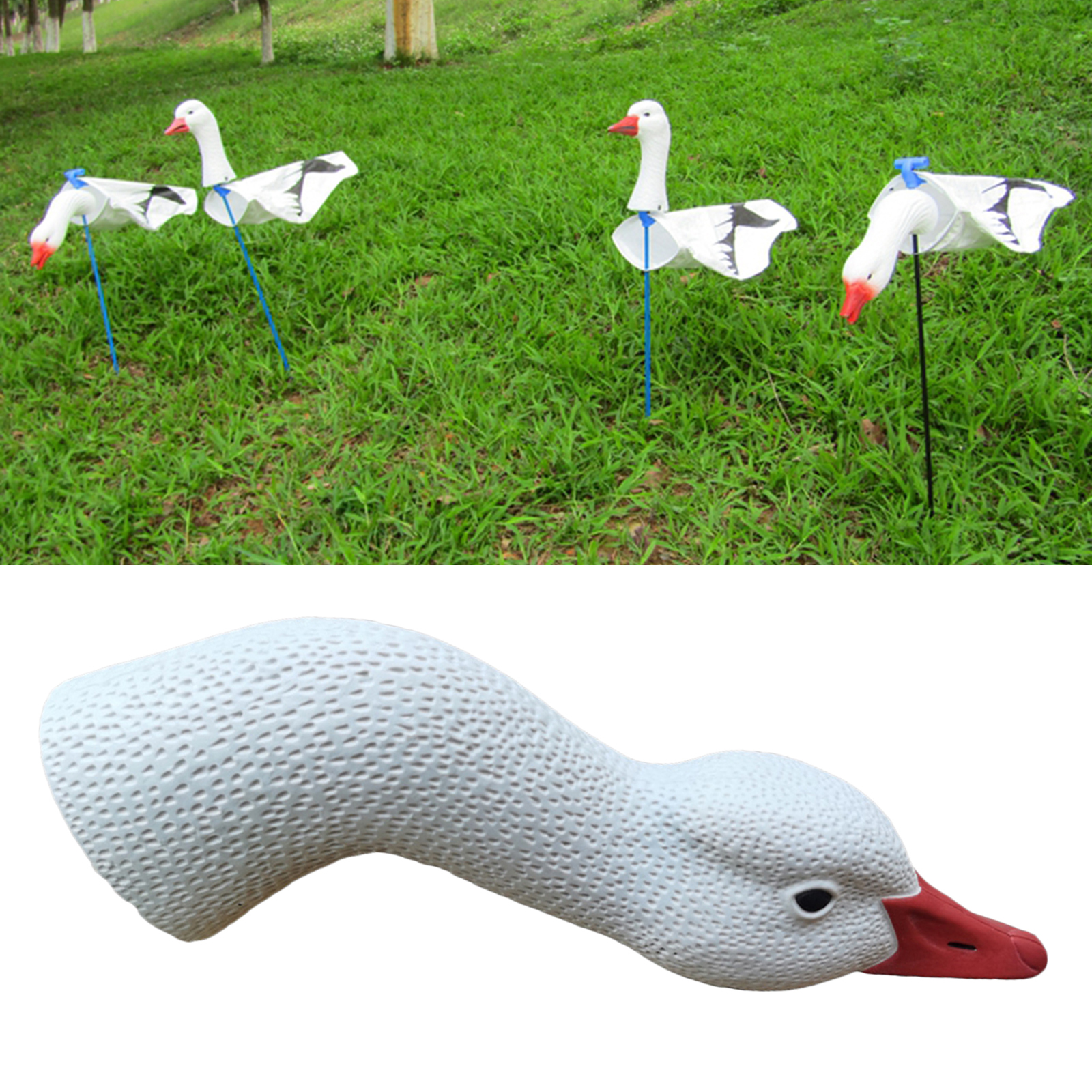 Outdoors Hunting Gear White Goose Decoys Garden Decoration, Easy to Use for Hunting