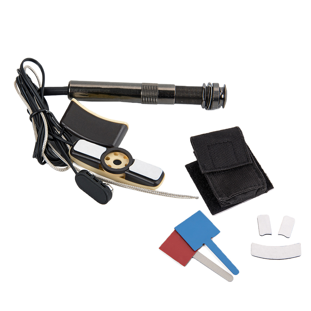 Acoustic Guitar Sound Hole Transducer Piezo Pickup Amp with Battery Bag