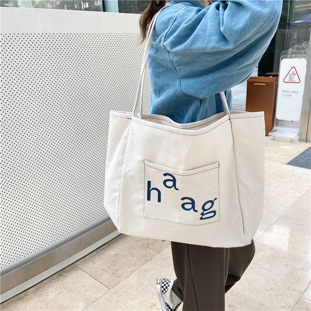 Women Bag Canvas Tote Bag Letter Casual Hasp Soft Shoulder Bag Handbag Purse  High-capacity Graffiti Bag Euro-America Style - AliExpress