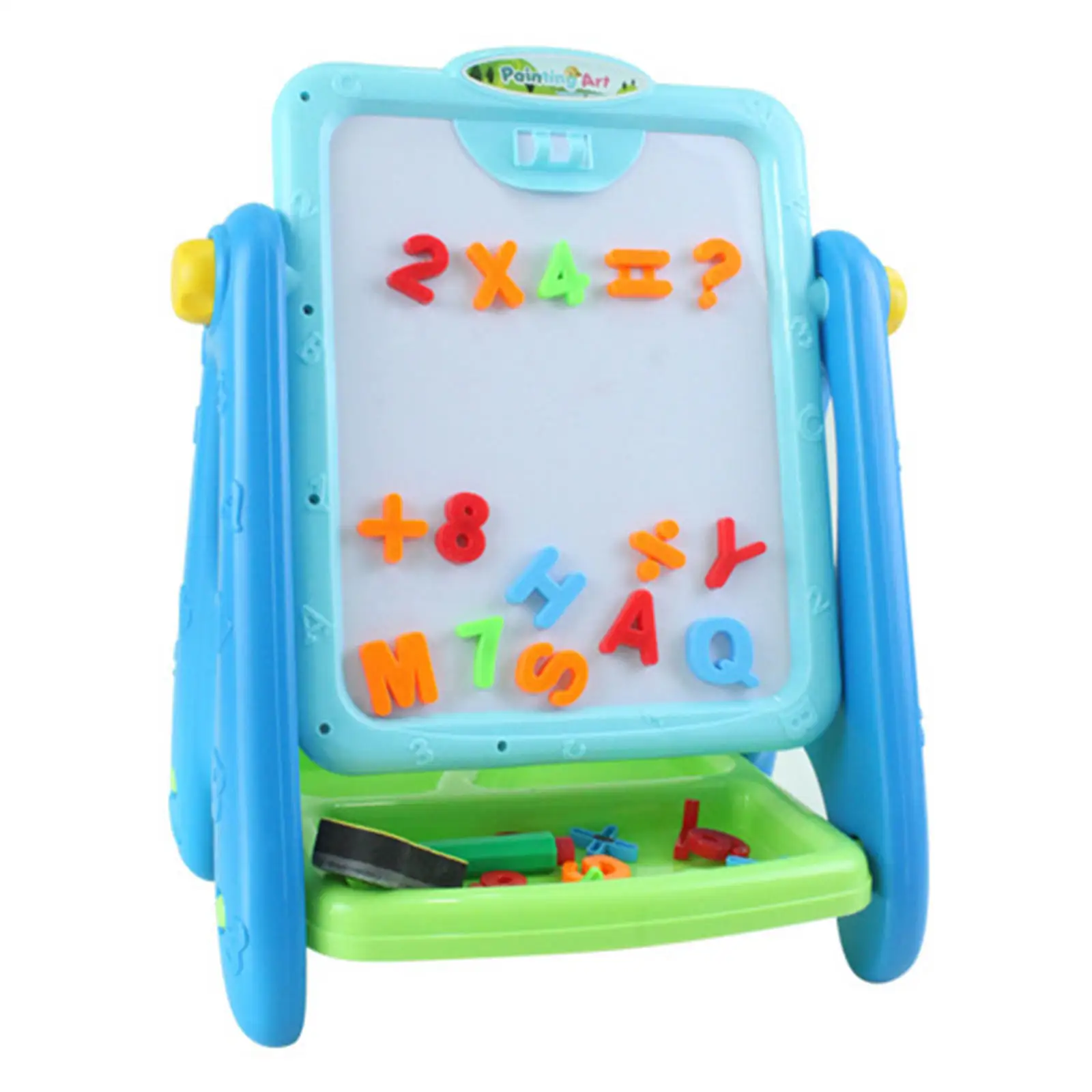 Art Easel for Kids Double-Sided Magnetic Easel Dry Erase Board for Toddler with Magnetic Numbers and Letters Educational Toys