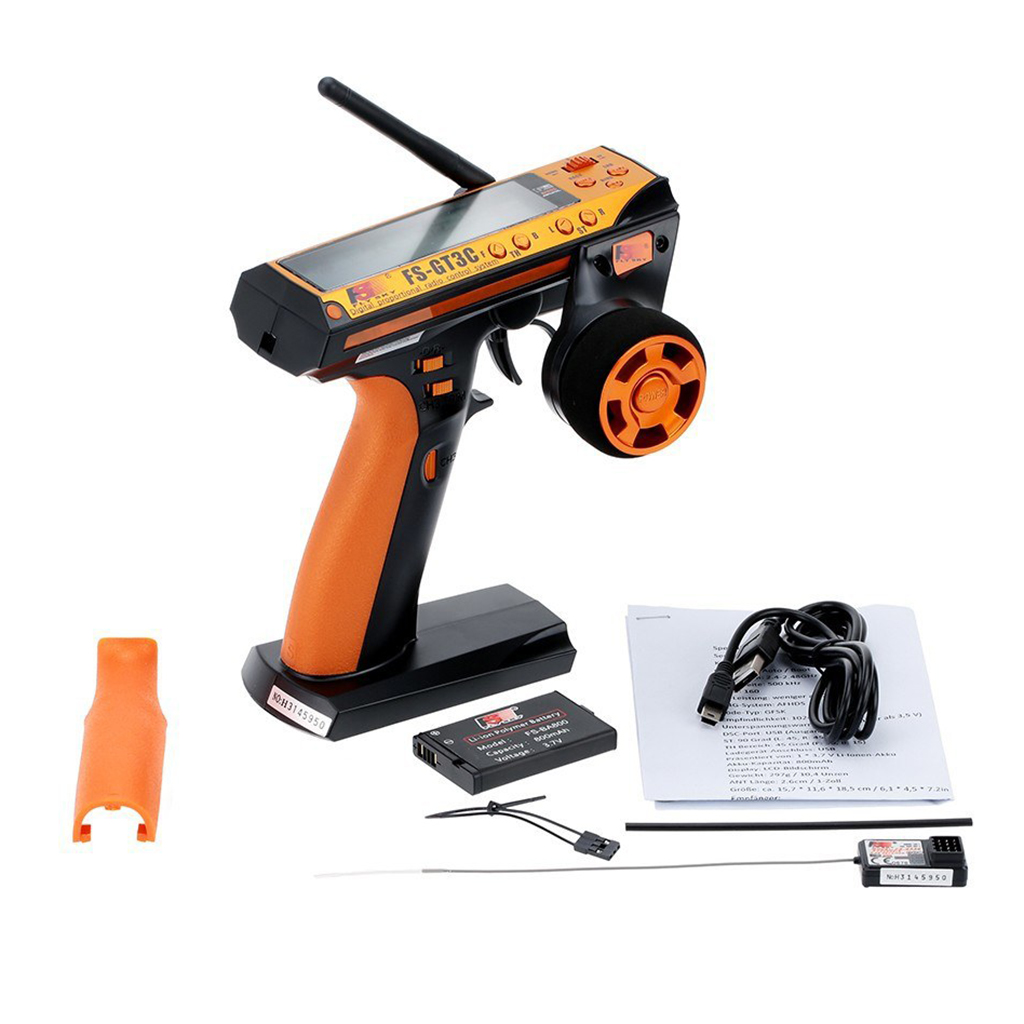 AFHDS 2.4G RC Car Controller 3 Channel Digital Radio Remote Control Transmitter with Receiver for Remote RC Car Boat