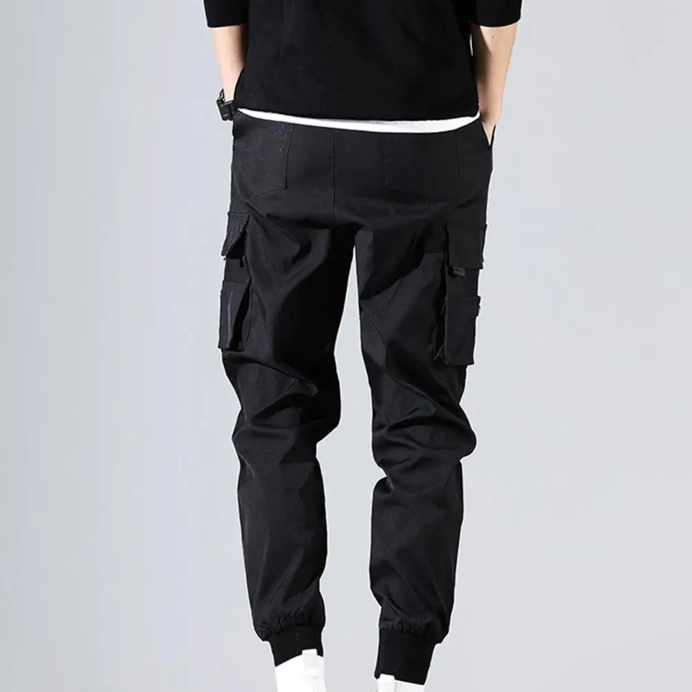 men's casual pants not jeans Pants Solid Color Thin Male Men Beam Feet Cargo Pants for Daily Life casual work pants