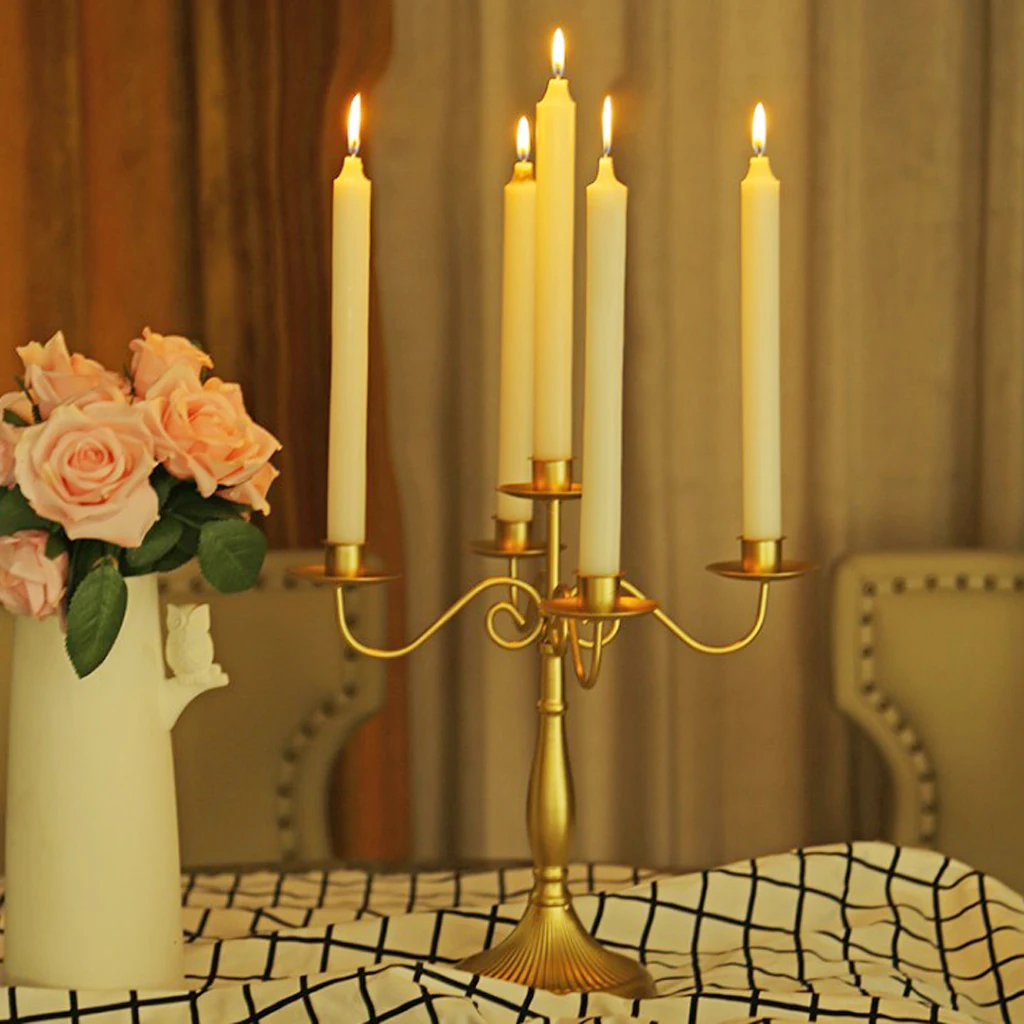 Details about   Vintage Iron Desktop Candle Holder 5 Heads Candlestick Home Wedding Decor 