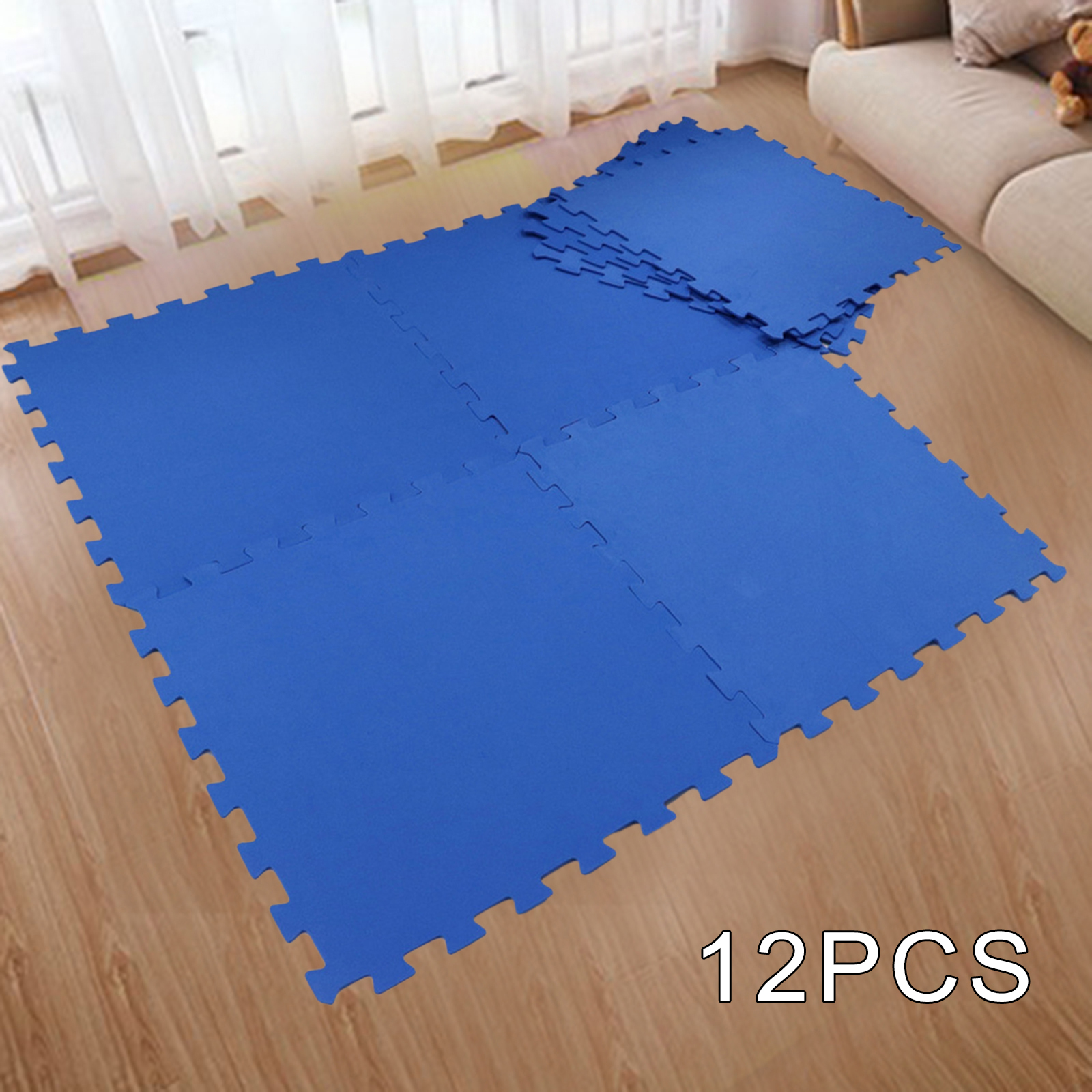 12 Pieces Eva Foam Puzzle Mat Soft Comfortable Padding Tiles for Bedroom