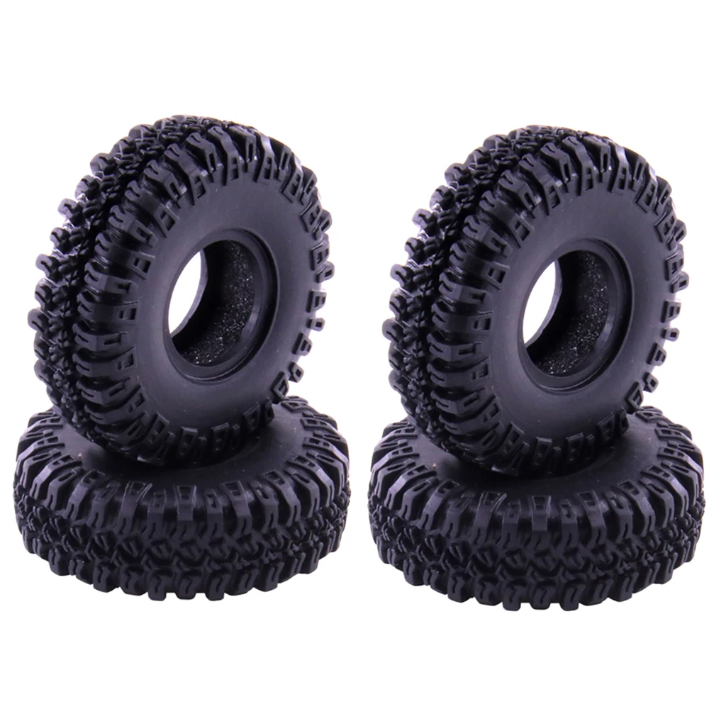4Pieces Rubber Beadlock Wheel Hub Rim Upgrade Accessories for Axial SCX24 90081 C10 RC 1/24 RC Car Modified Accessory Spare Part