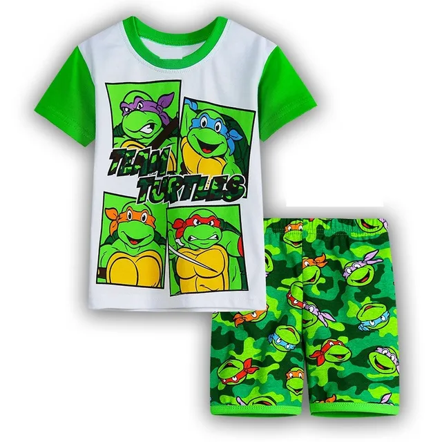 Kids Boys Pajamas Teenage Mutant Ninja Turtles Short-sleeved Sleepwear Sets  Pikachu Child Robe Ben10 Home Clothes