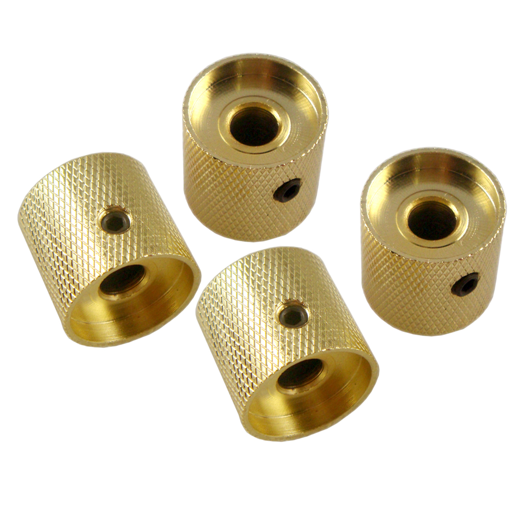 4 Pieces Electric Guitar Bass Volume Tone Control Knobs Buttons Cylinder Tunning Knob for Electric Guitar and Bass