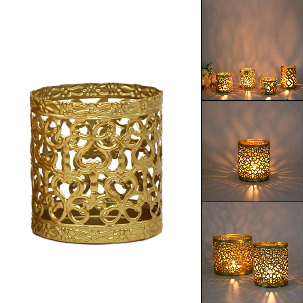 Creative Hollow Candle Holder Iron Art Decorative Candlestick Holder Tabletop Tealight Candle Stand Wedding Home Decor