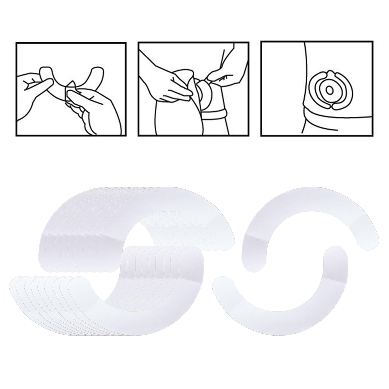20pcs Portable Ostomy Care Fix Tape Spunlaced Tapes Spuntape Ostomy Care Fix Tape Prevent Flange From Warping And Shifting