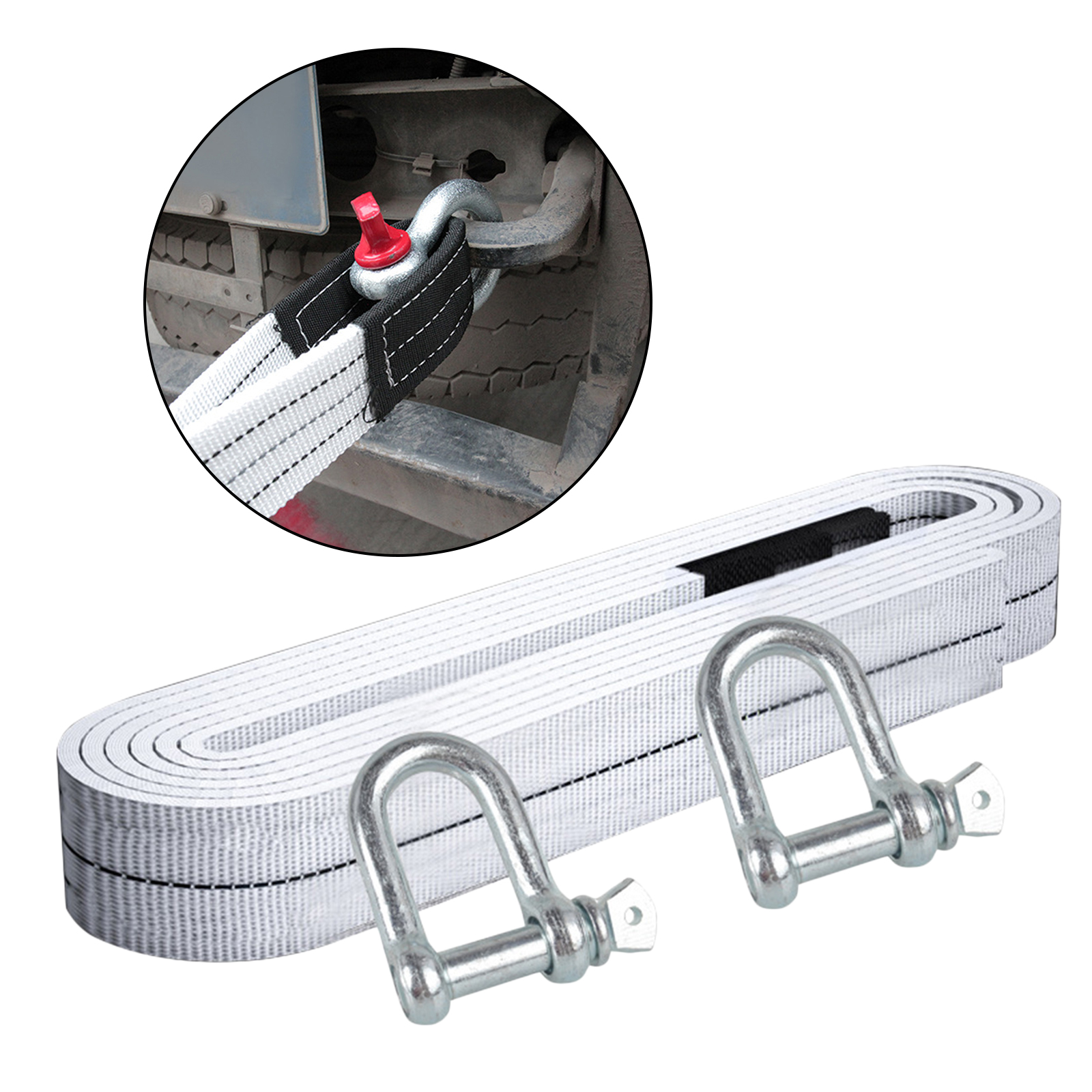 Durable High Strength Trailer Winch Strap (Up To 6 Ton) 5 Meters Towing Ropes with Hook for Car  Equipment