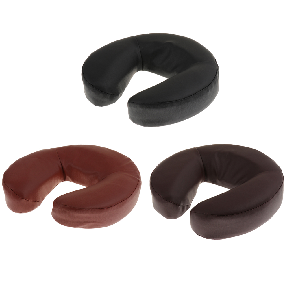 Foam Massage Table Face Cradle Pad with Ultra-Soft PU Leather Cover - Head Rest Cushion Pillow Positions Head and Neck