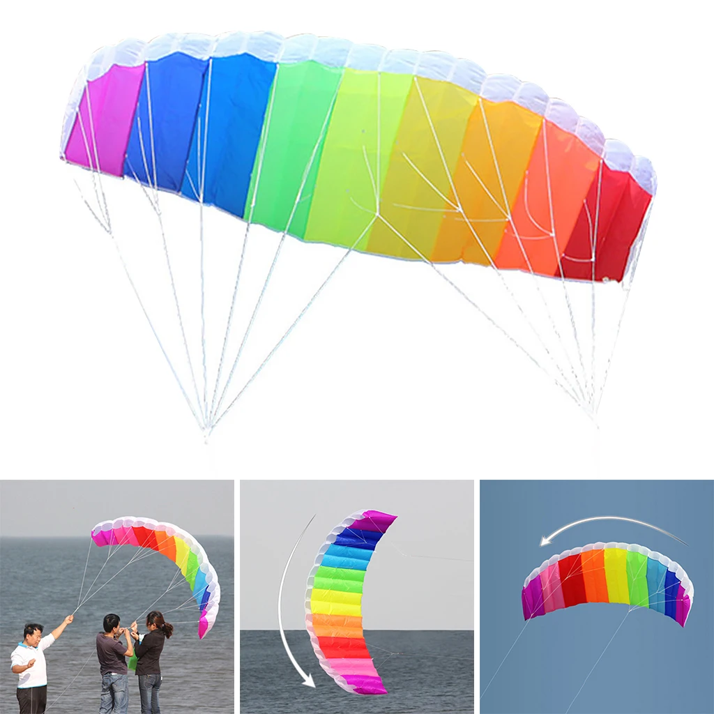 Portable Kitesurfing Trainer Kite, Adults Older Kids Beach Summer Stunt Power Kites Flying Wing Outside Toys Sport Games