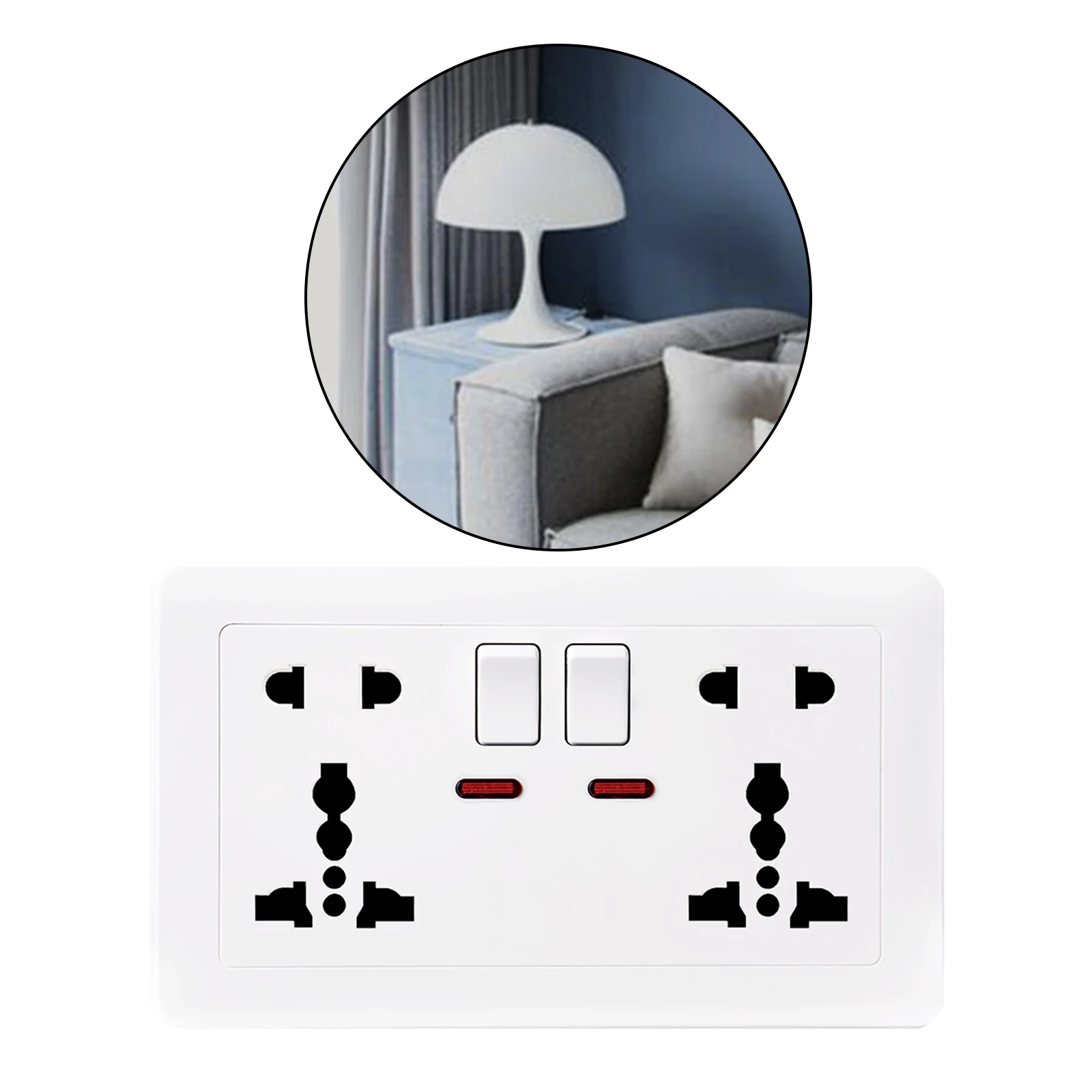 USB Outlet Wall Socket Receptacle AC Power Wall Adapter with LED Indicator for Home Travel