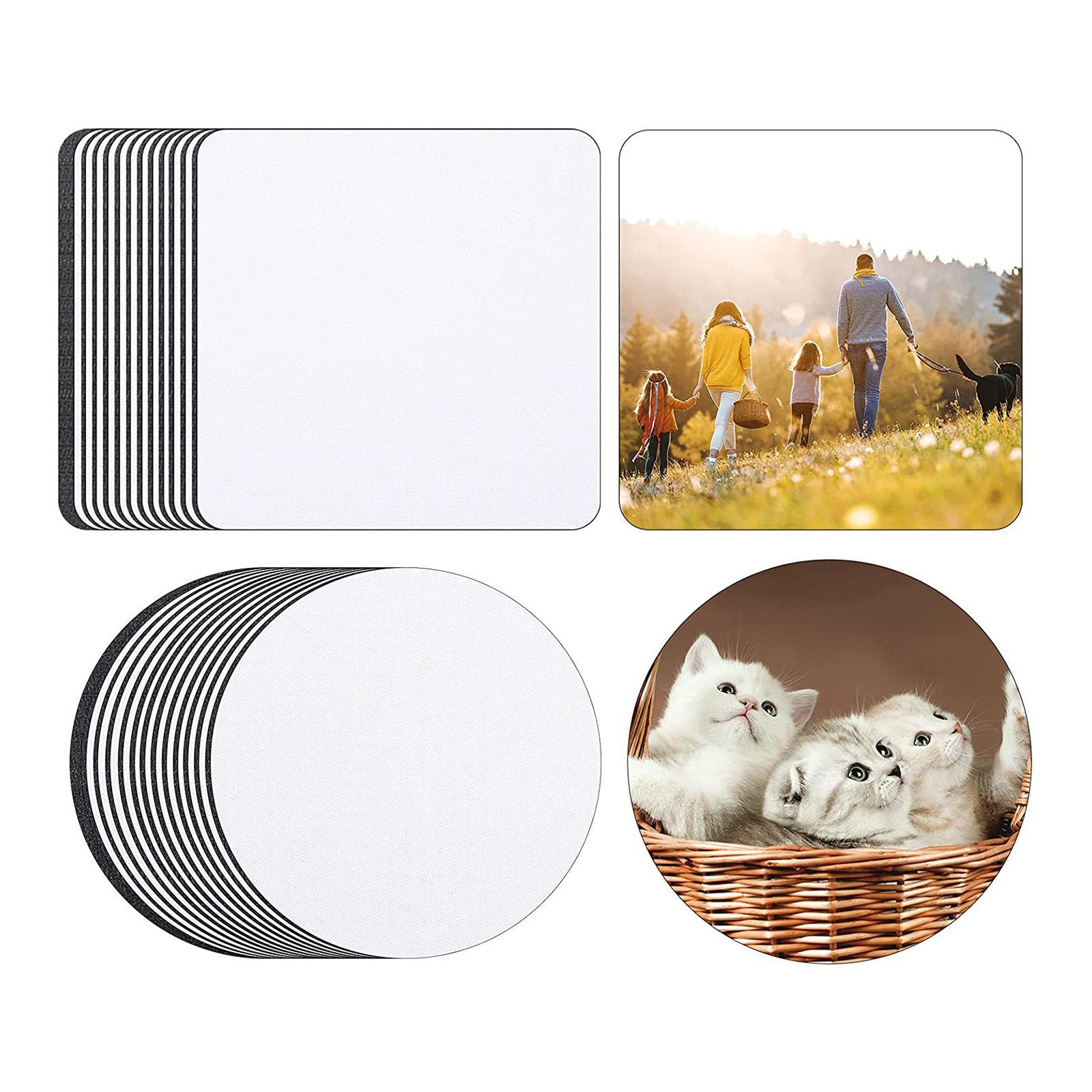24pcs Round Sublimation Blank DIY Customized MDF Square Coaster Hardboard Coaster Sublimation Coaster Blank Coaster