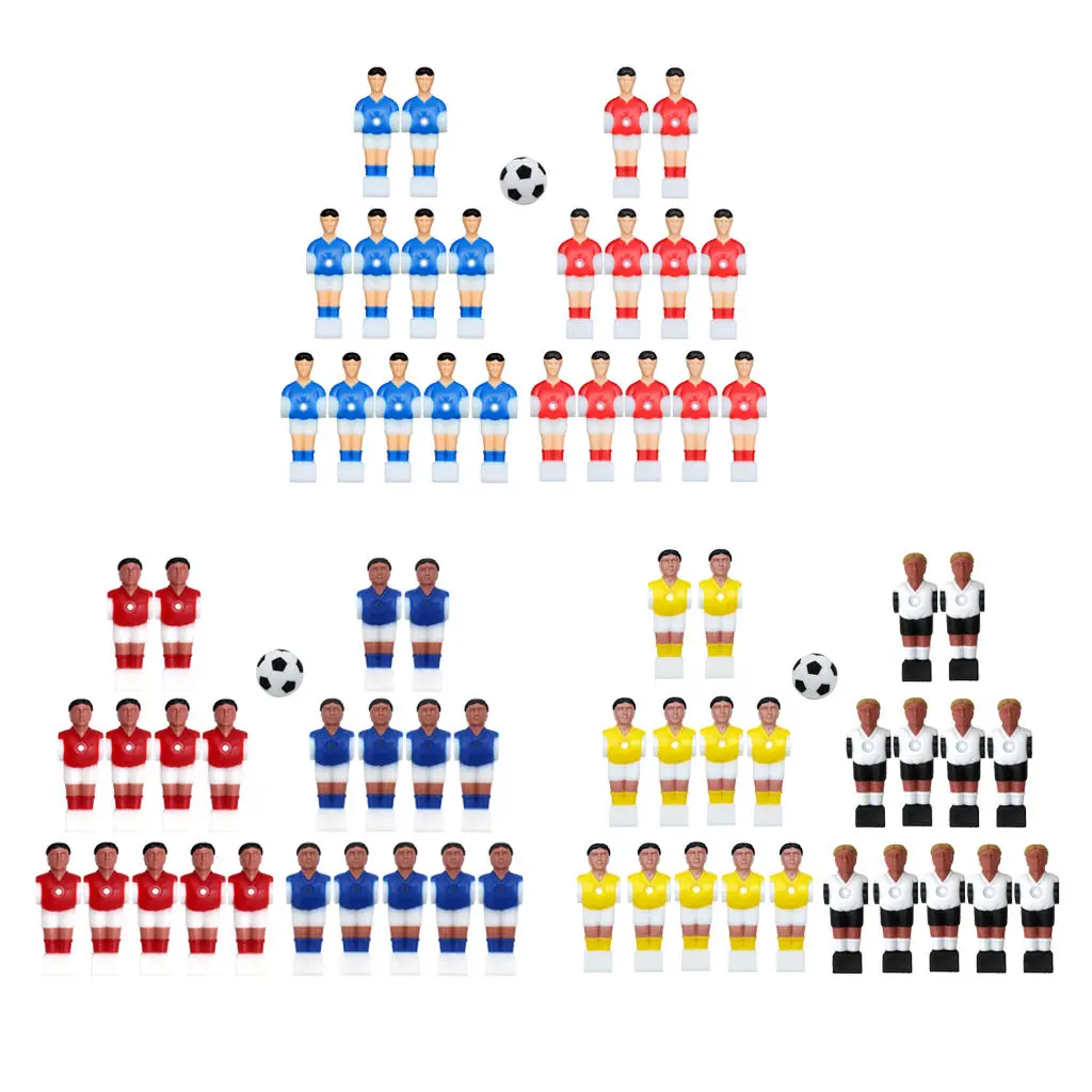 22pcs Foosball Man Table Guys Man Soccer Player Miniature Football Players Part with Ball Game Indoor Entertainment Parts Accs