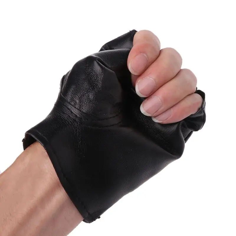 driver gloves 1 Pair Cycling Half Finger Glove PU Leather Unisex Glovs Anti-Slip Fingerless Gloves Breathable Punk Gloves For Cycling Fitness best warm gloves for men
