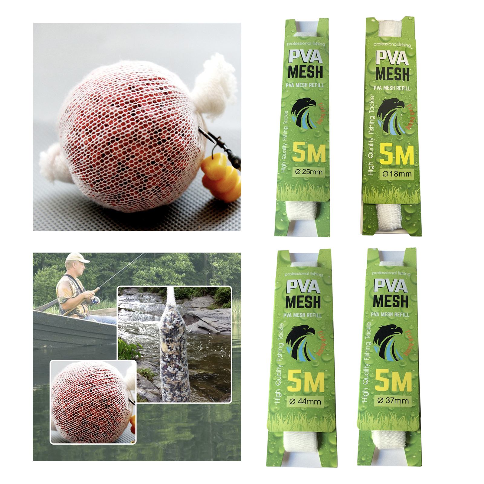 PVA Fishing Bait Bag Fishing Lure Water Soluble Mesh Tube Tackles