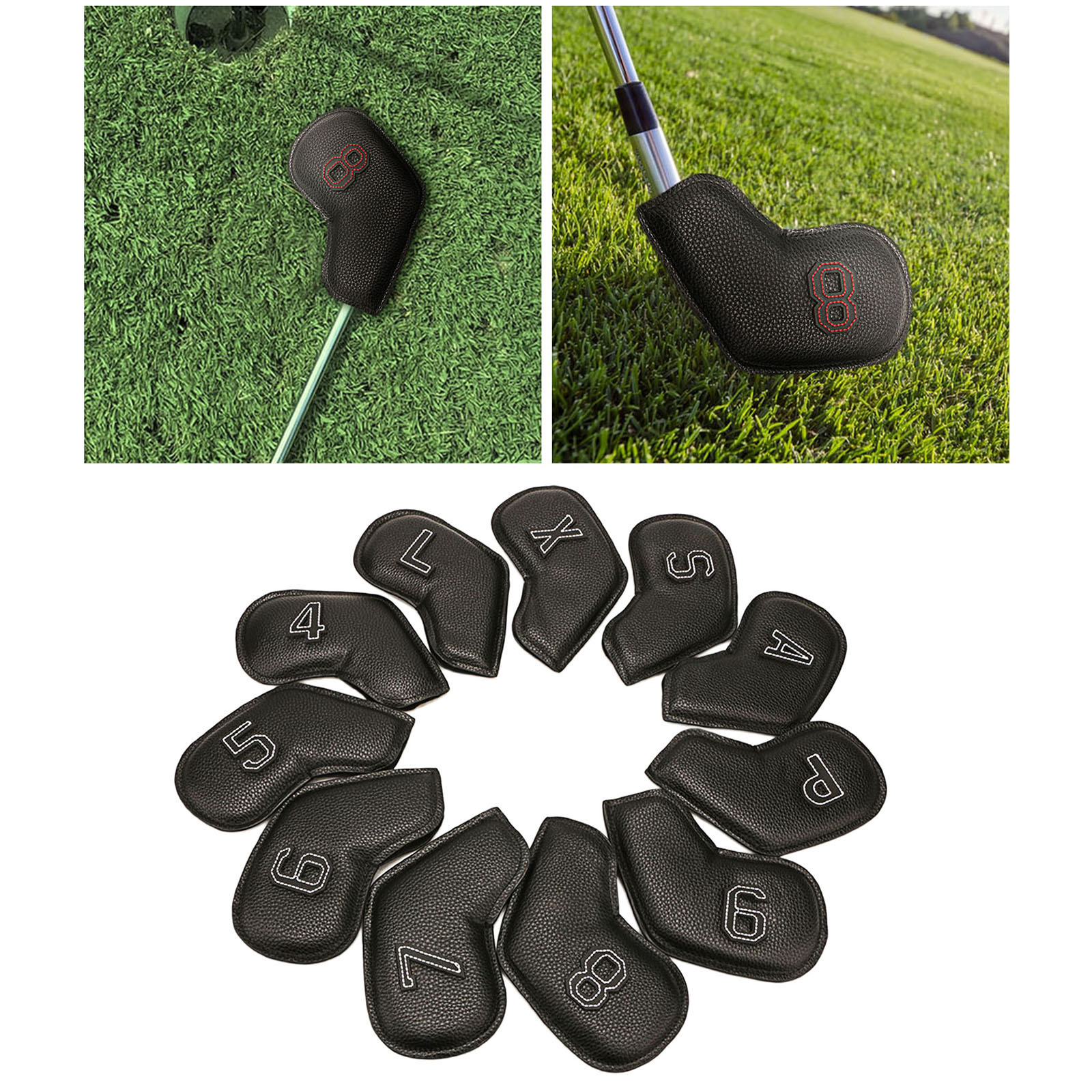 11pcs Waterproof Golf Club Iron Cover Protect Headcover Number Embroideried