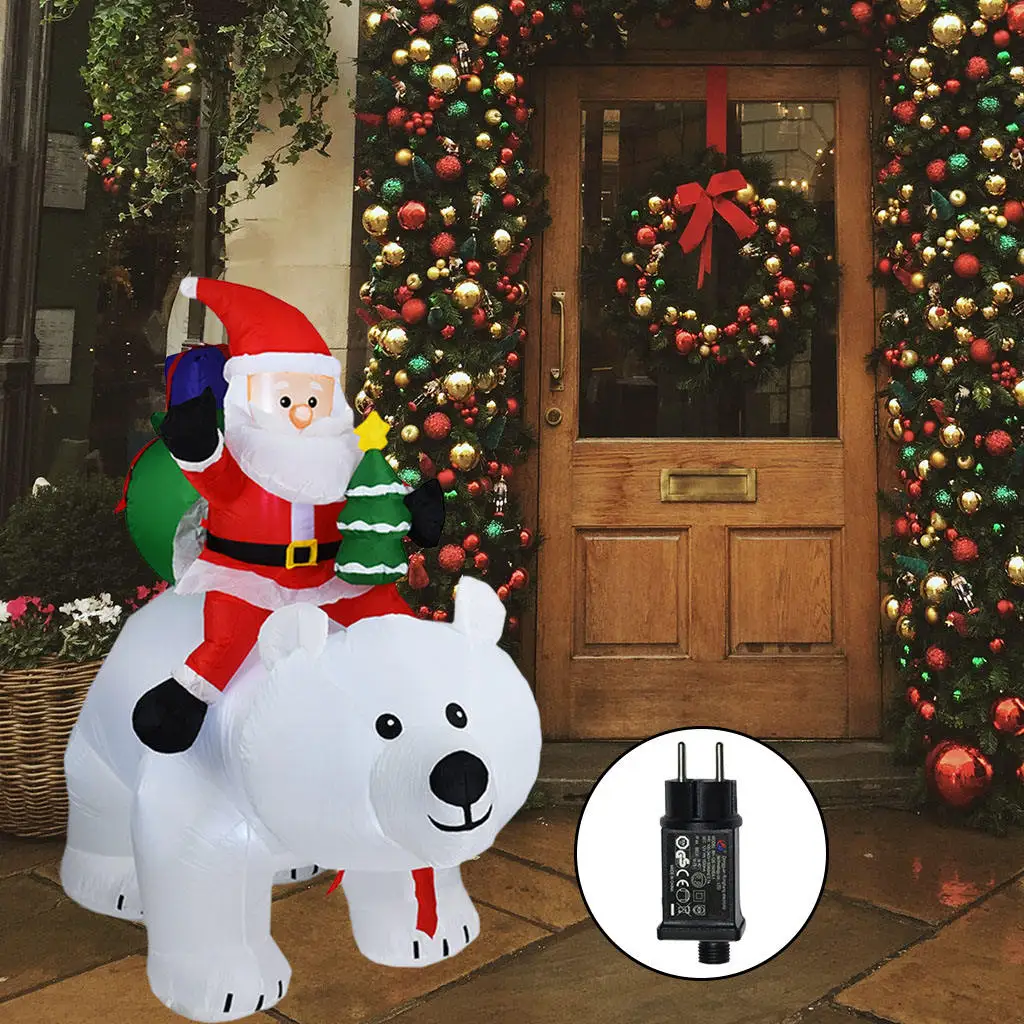 LED Lights Inflatable Santa Claus Snowman Toy Home Decor Doll Christmas Decor for Outdoor Indoor Kids Gifts Xmas New Year Garden
