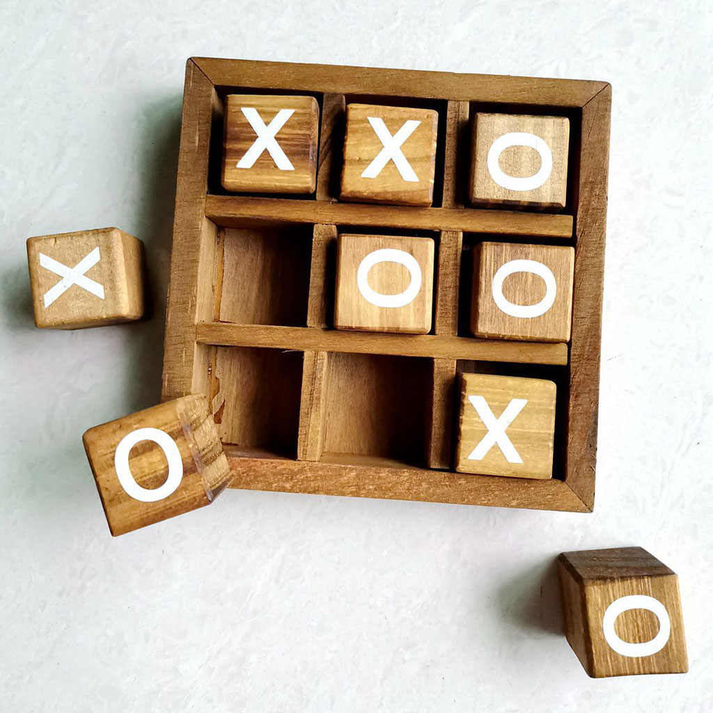 Tic Tac Toe Wood Coffee Tables Family Games Living Room Strategy Board Games