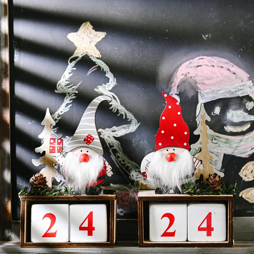 DIY Christmas Advent Calendar Scandinavian Ornaments Santa Claus Elf Gnome Snowman Count Down to Christmas Calendar for Festive