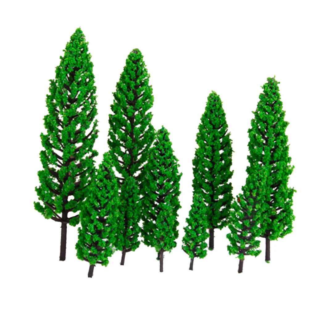 10pcs Models Tree HO N Train Landscape Deco Model 1:50 Scale 4.8 to 16cm