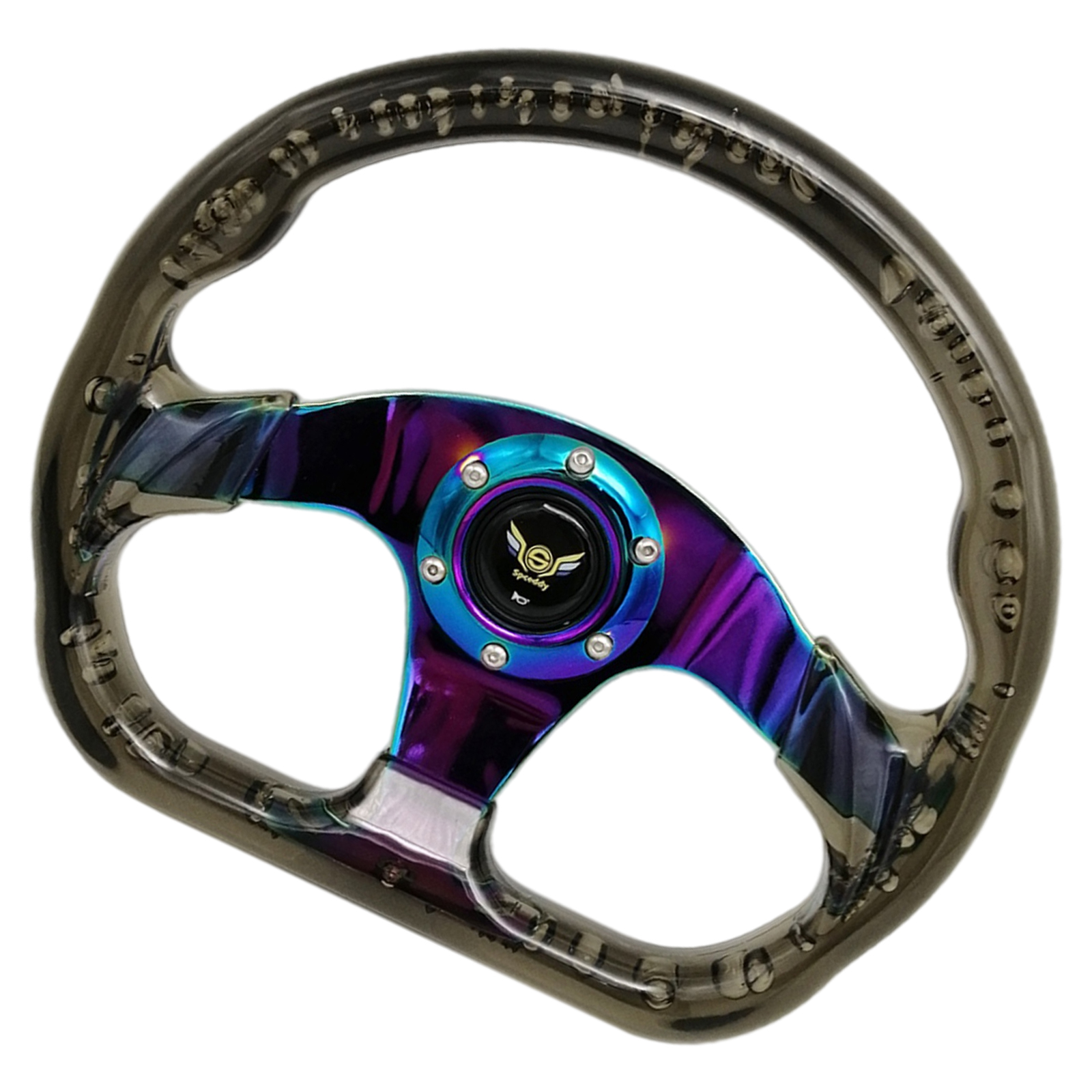 D Shaped 13 inch Automobile Acrylic Racing Steering Wheel Race Style for Race Car Modification Drifting Steering Wheel