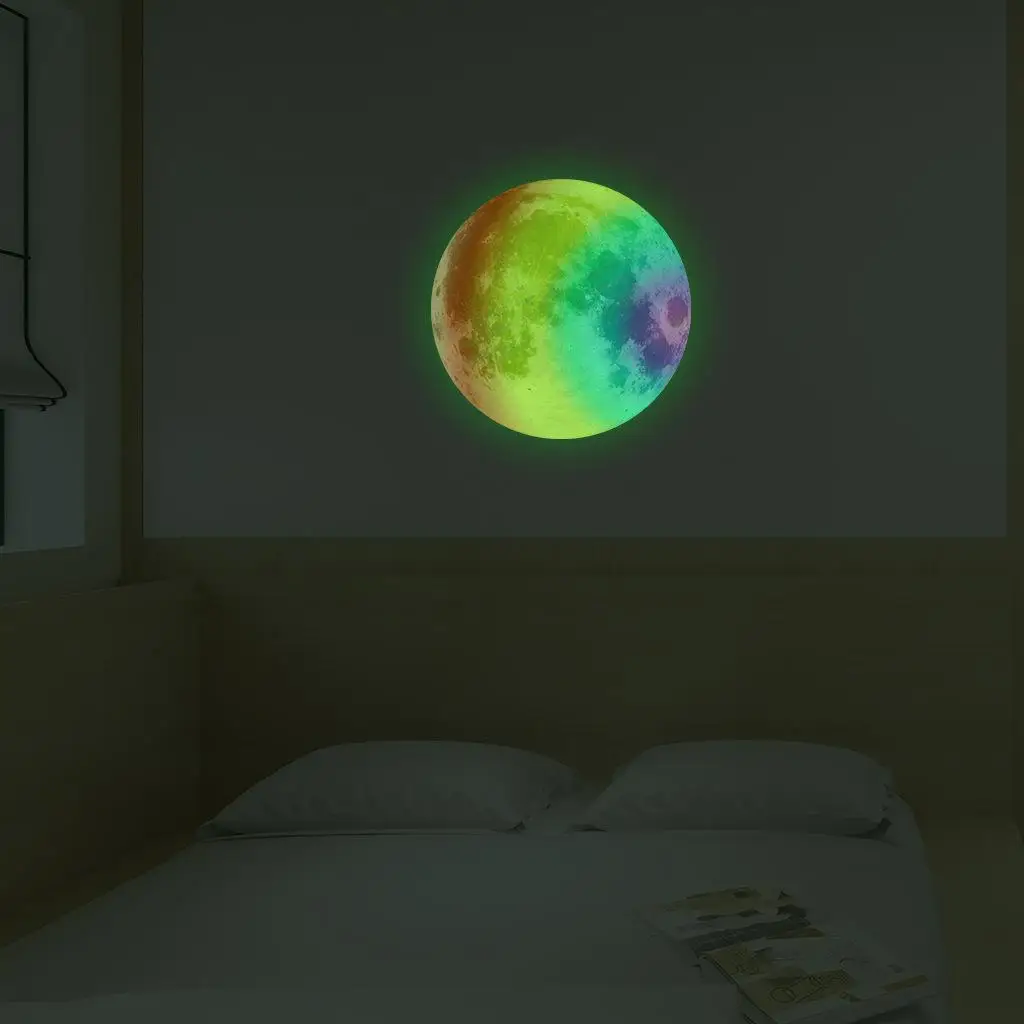 Luminous Moon Wall Stickers for Kids Room Baby Nursery Home Decoration Wall Decals Glow in the Dark Bedroom Ceiling