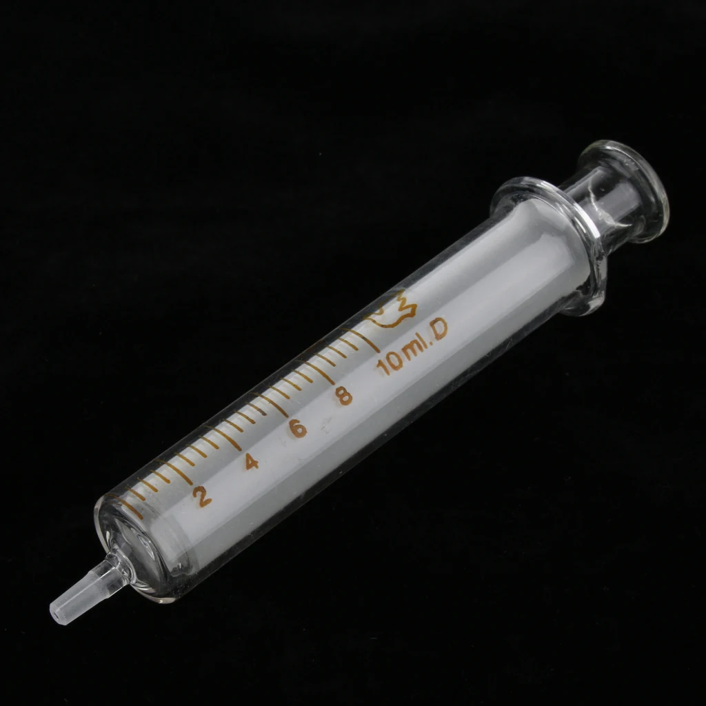 New 10mL Large Diameter Glass Sampler Syringe Scrub Injector(Pack Of 10Pcs)