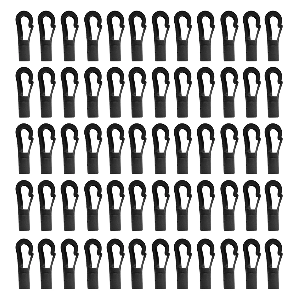 60 pieces plastic 5mm for expander ropes hooks rubber rope snap hook snap hook