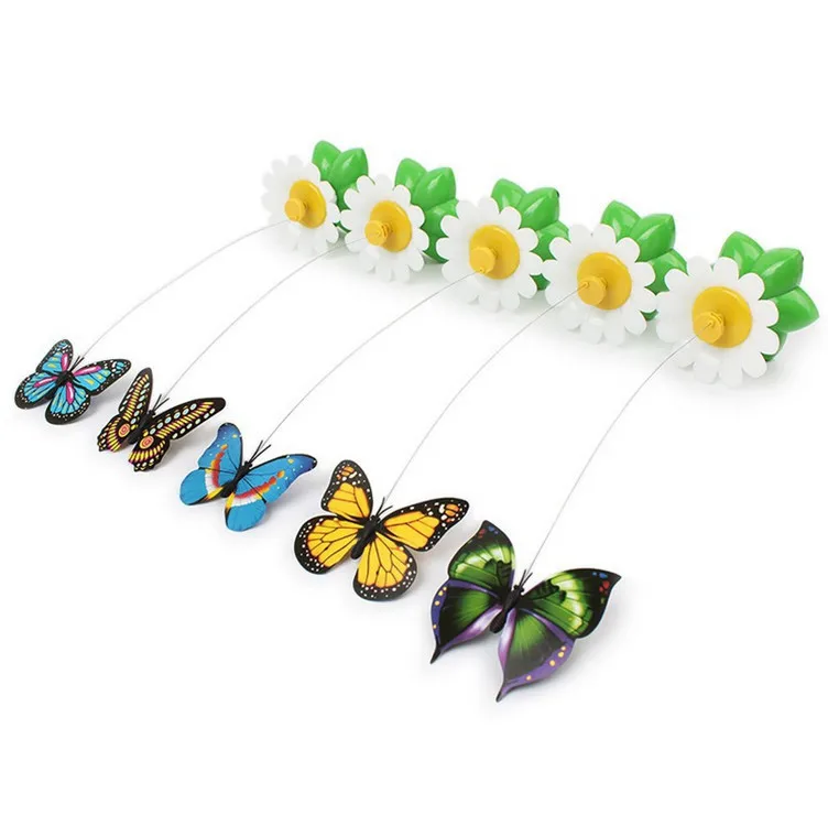 Toys for cats Automatic Electric Rotating Cat Toy Colorful Butterfly Bird Animal Shape Interactive Pet Dog Kitten Interactive