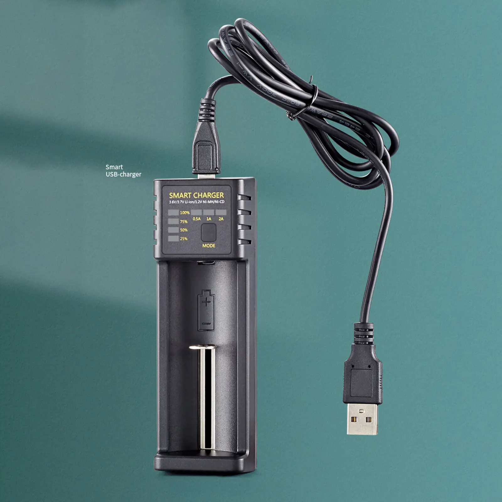 Universal 18650 Battery Charger 3.6V/3.7V LI-Ion Battery with USB Port 16340/17500/17670 One Slot 10400/14500/14650 Lithium