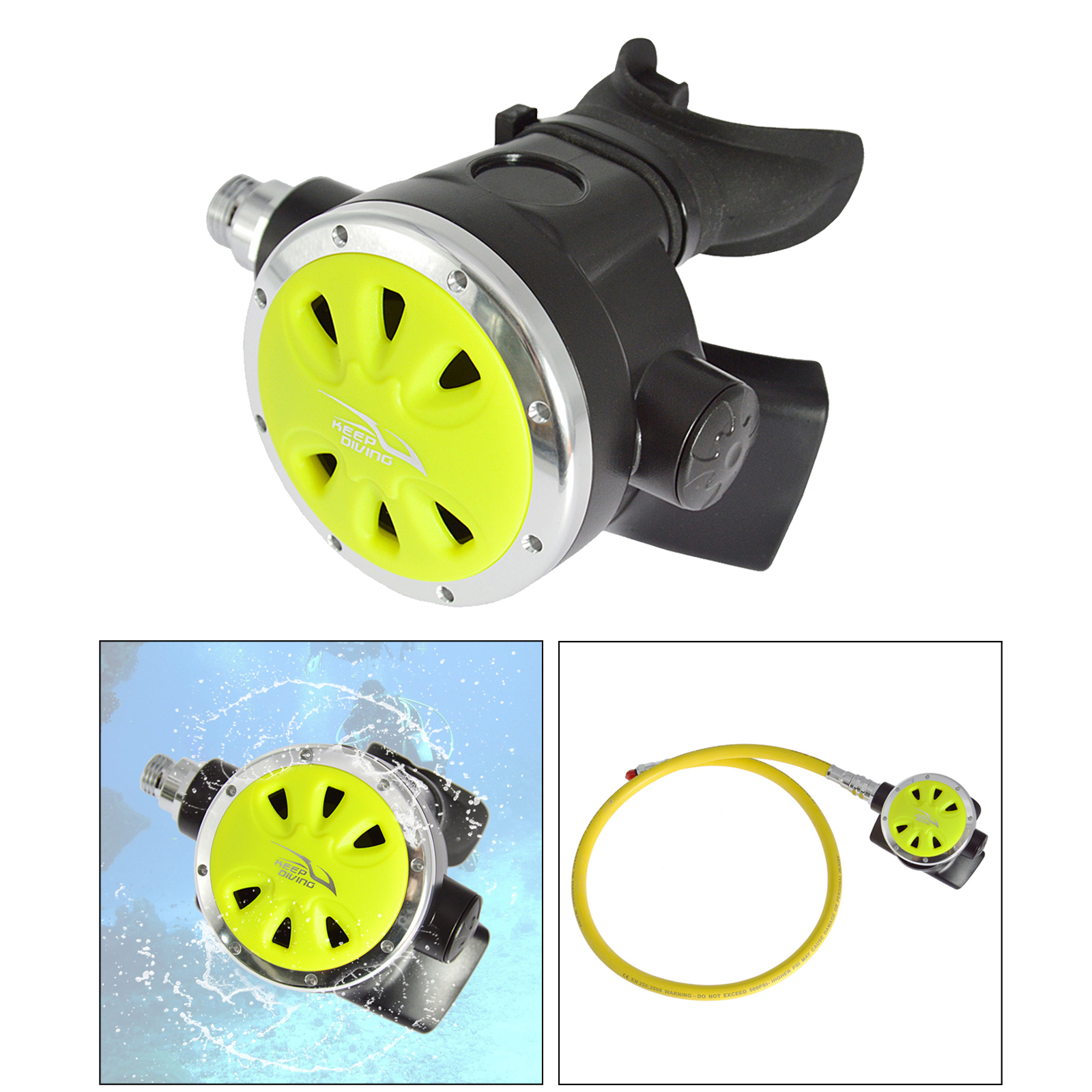Diving Regulator Replacement Octopus Yellow Flexible Explorer Equipment Gear