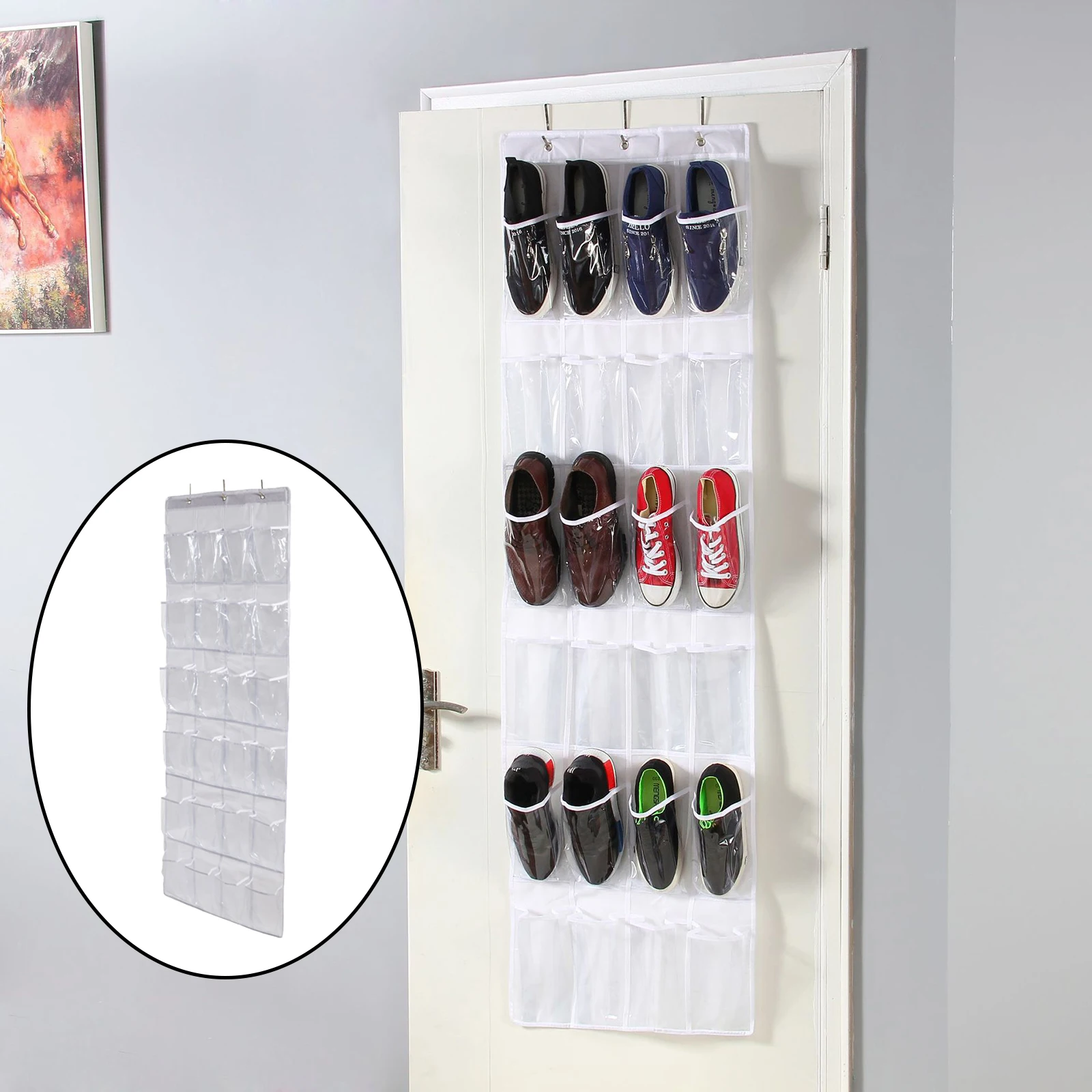 Over The Door Shoe Organizer Clear Hanging Shoe Rack Closet Shoe Organizer