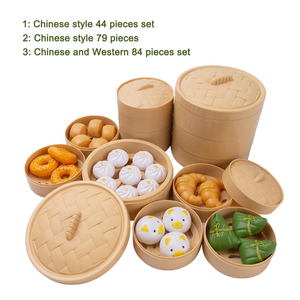 Play Food Set for Kids Children Breakfast Playset Pretend Role Play Kitchen Game Toys