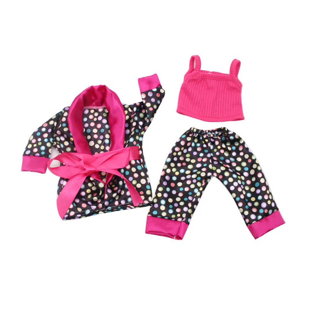 5pcs Clothes Shoes For 18inch American Doll  Dolls Pajamas Set