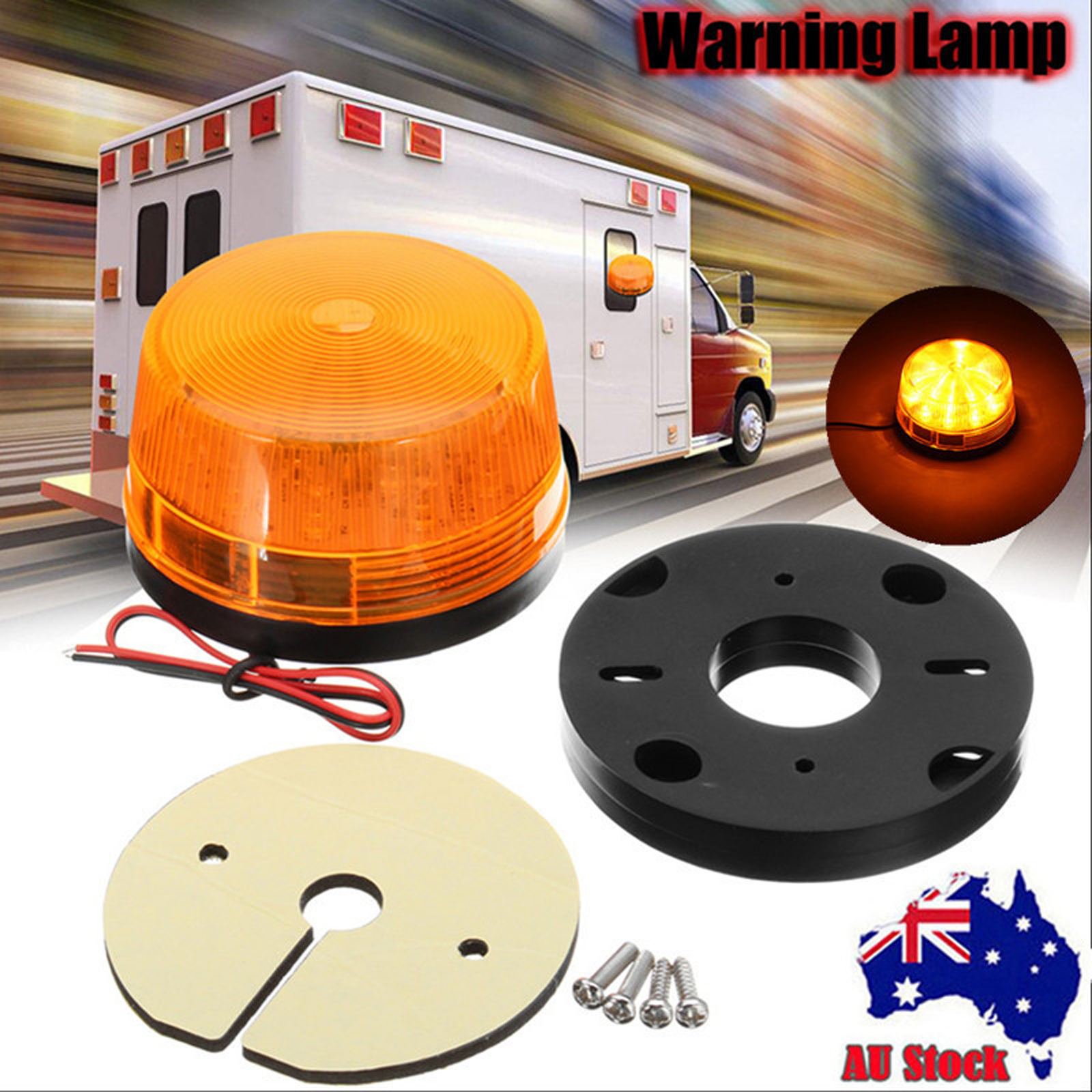 LED Warning Flash Beacon Lights, Amber Warning Safety Strobe Lights with Magnetic Base for Vehicle Truck Carts Car Bus