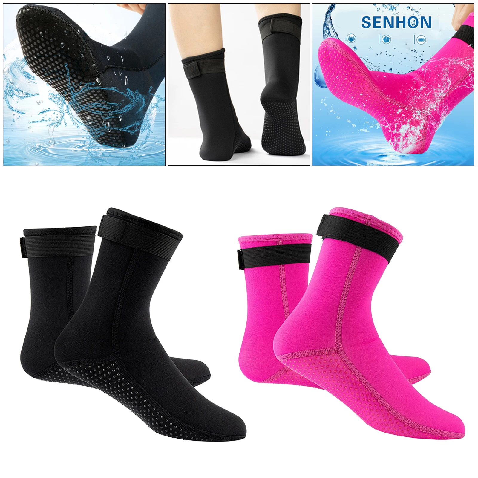 3mm Neoprene Diving Socks Wetsuit Socks Water Sport Scuba Socks Booties Swimming Fin for Women Men Running Skiing Kayaking