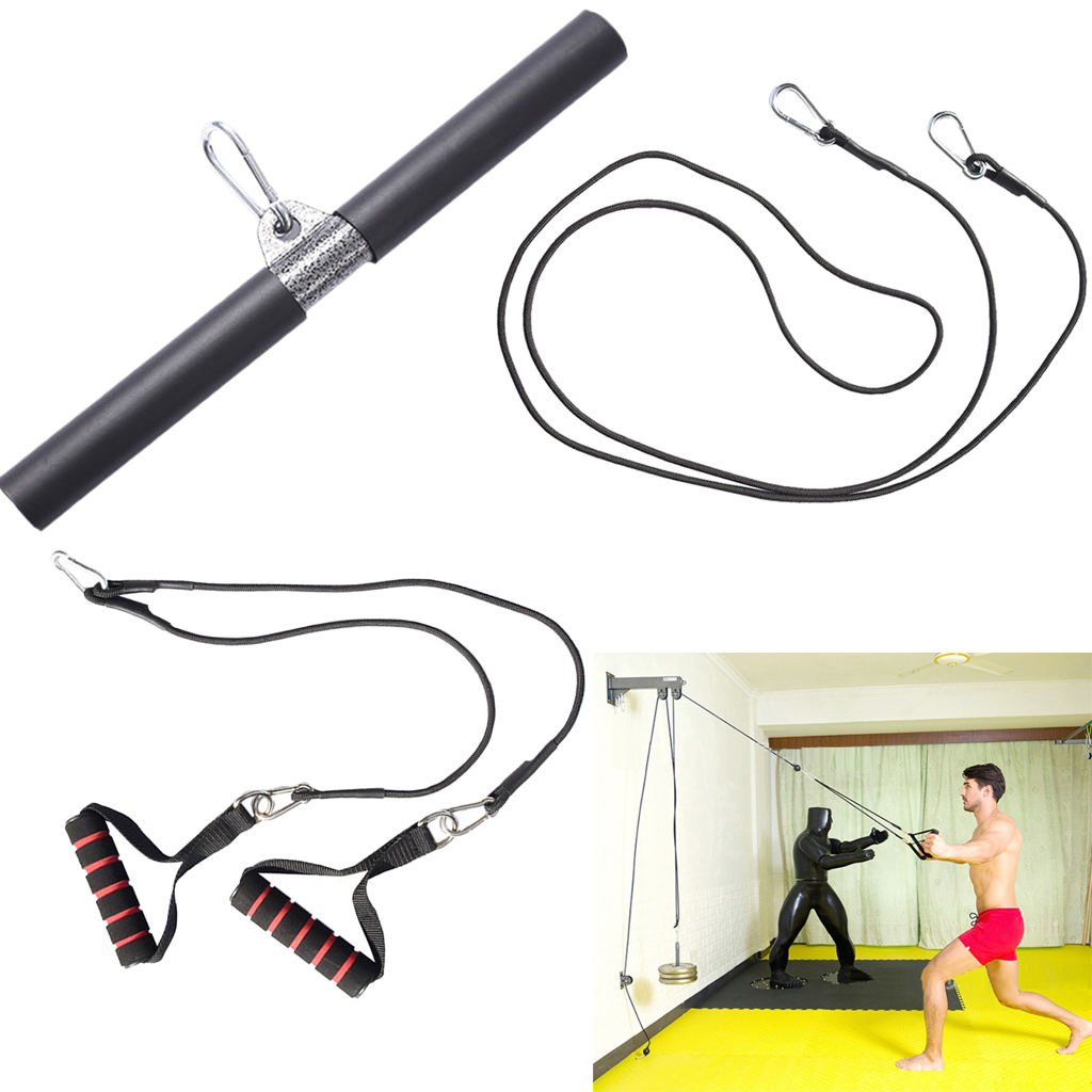 Home Pulley Cable Machine DIY  Foam Handle  Strap 2.5 Pull Down Rope