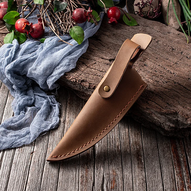 Chef's  Cowhide Cover Sheath Leather Knife Cover Boning Fruit Outdoor Knife Sheath knife block for drawer