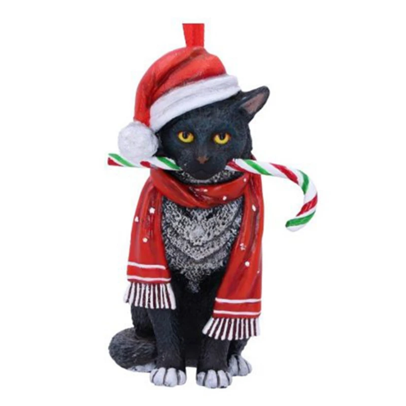 SIAMESE CAT CHRISTMAS ORNAMENT HOLIDAY Figurine kitten gift scarf 
