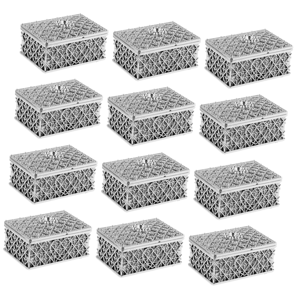 Pack of 12pcs Delicate Gridding Shaped Candy Box Gift Box for Wedding Favor