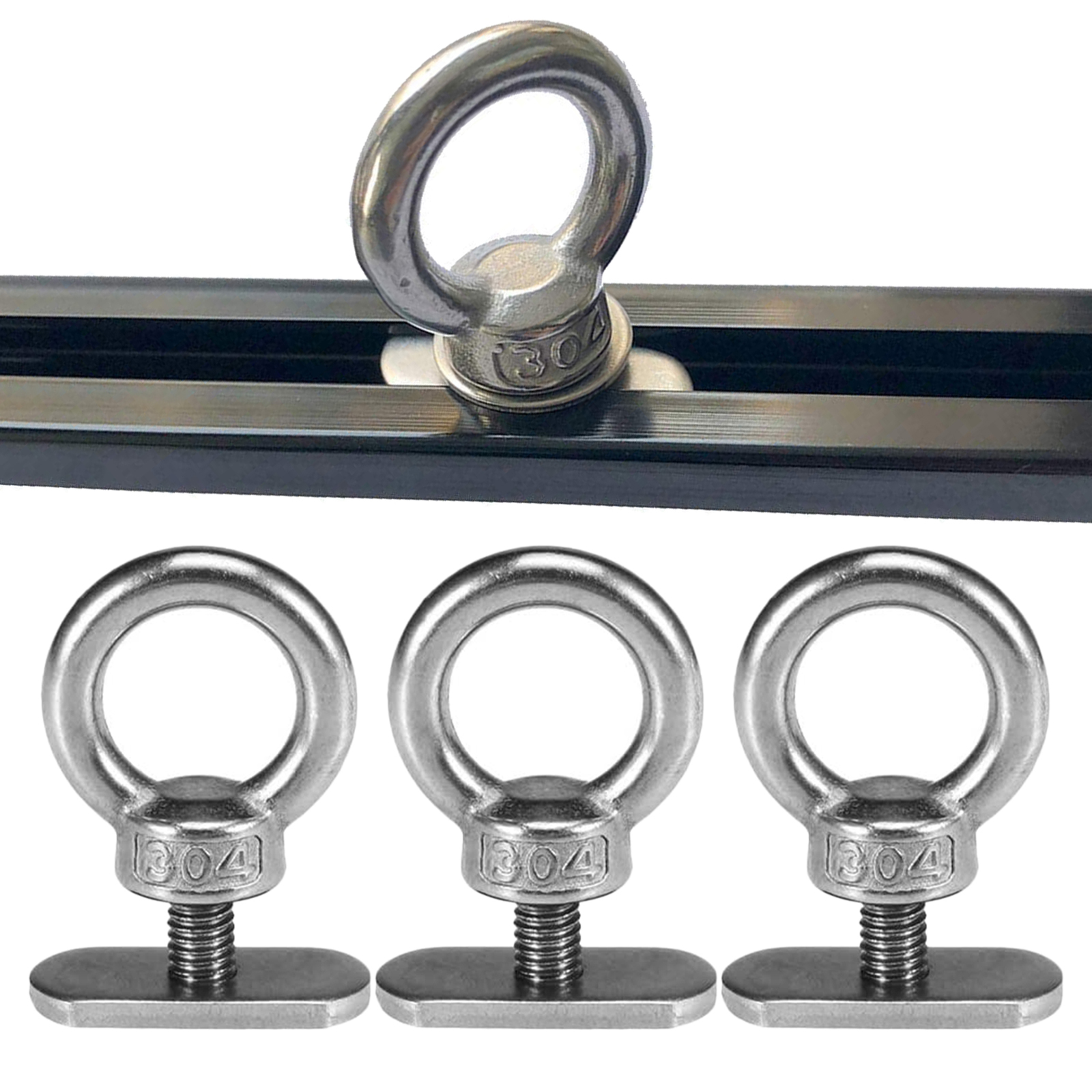 4 Pack Quick Release Track Rail Adapter Kayak Track Mount Tie Downs