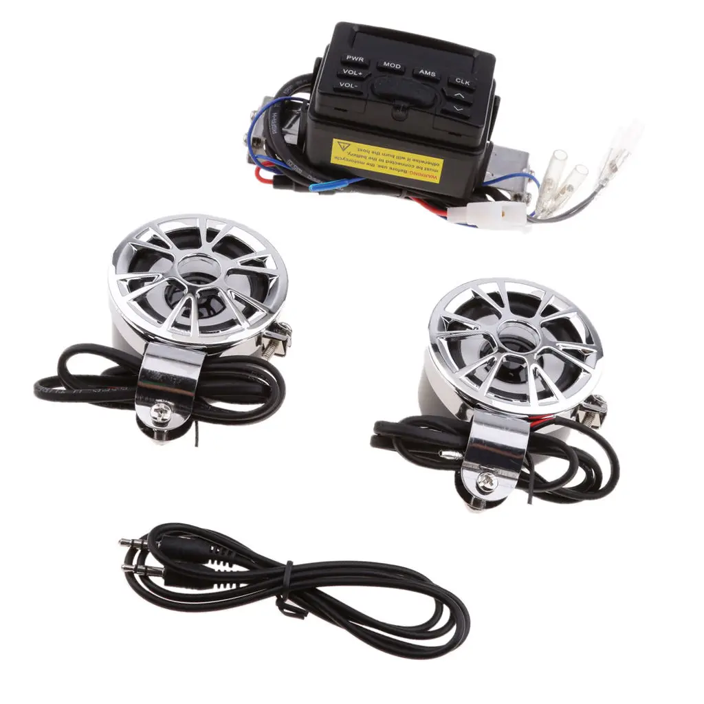 Bluetooth Motorcycle Handlebar Audio Amplifier Stereo Speaker System MP3