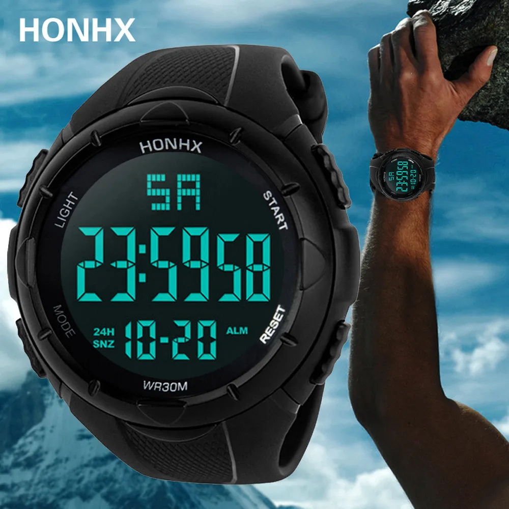 Luxury Men Analog Digital Military Sport Led Waterproof Wrist Watch Sport Timing Watch Intelligent Electronic Watch Montre homm