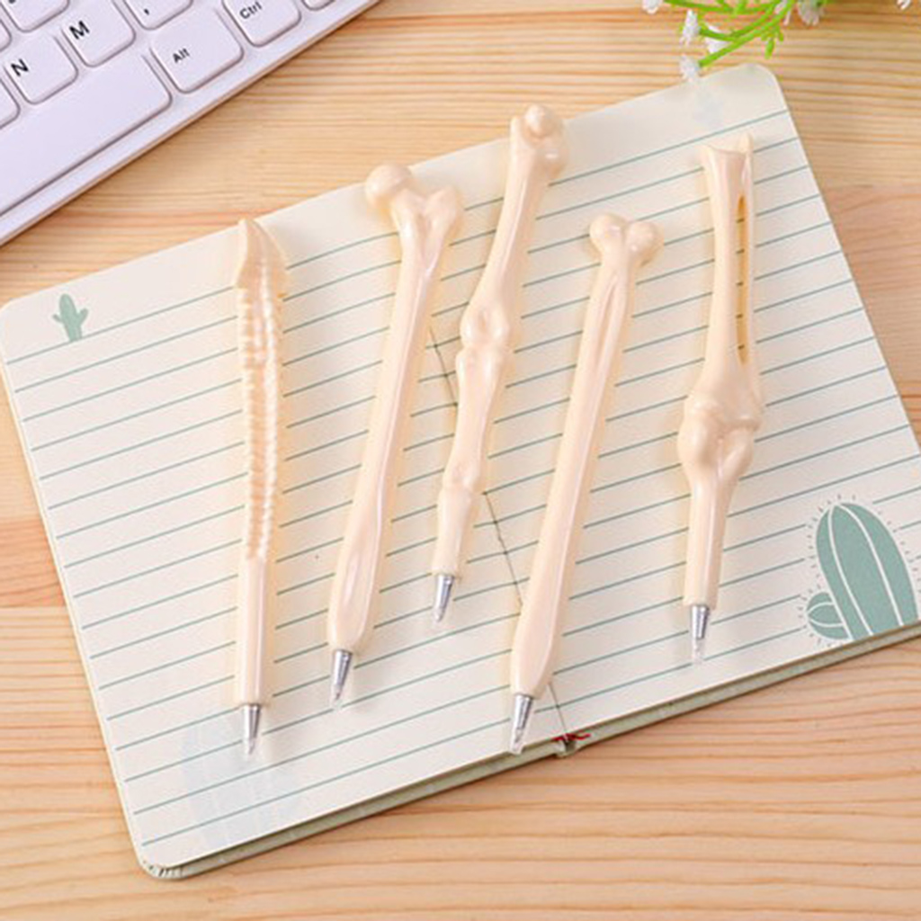Lots 5 Novelty Fancy Bone Shape Ballpoint Pen Blue Ink Nurses Supplies